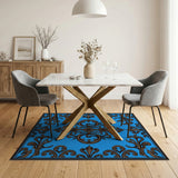Royal Blue Ornate Persian Area Rug