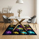 Neon Pixel Lightning Bolts Area Rug