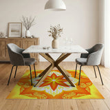 Vibrant Orange Persian Star Medallion Rug