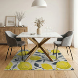 Yellow Vibrant Lemon Branch Area Rug