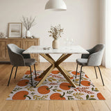 ODIKA Fall Pumpkin Washable Area Rug - Non-Slip Low Pile Autumn Decor
