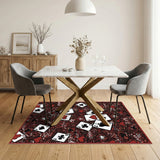 Red Ace Poker Cards Distressed Vintage Area Rug