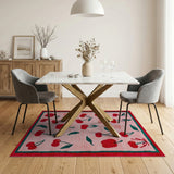 Whimsical Cherry Fruit Pattern Rug