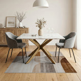 Geometric Modern Geometric Abstract Beige Area Rug