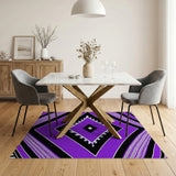 Bold Purple Geometric Diamond Area Rug