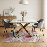 Oversized Pink Peony Floral Area Rug