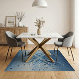 Starry Blue Geometric Area Rug