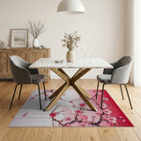 Pink Floral Vintage Pink Cherry Blossom Branch Area Rug