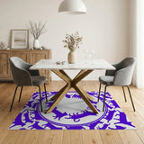 Purple Dog Silhouette Circle Area Rug