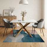 Layered Waves Abstract Area Rug