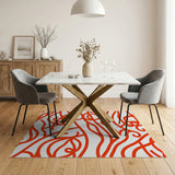 Bold Red Swirl Abstract Abstract Area Area Rug