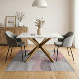 Pink Pink Grey Abstract Geometric Area Rug