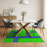 Kids Cartoon Road Map Area Rug