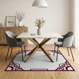 Ornate Red Persian Frame Area Rug
