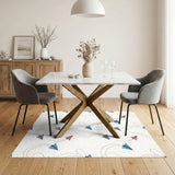Blue Paper Airplanes Kids Area Rug