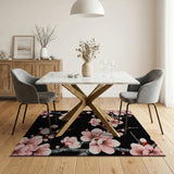 Pink Floral Vintage Pink Cherry Blossom Area Rug