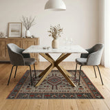 Grey Southwestern Tribal Area Rug