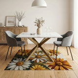 Vibrant Sunflower Daisy Floral Area Rug