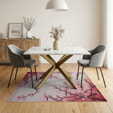 Geometric Pink Cherry Blossom Area Rug