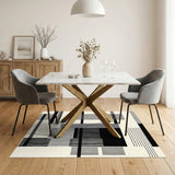 Black White Geometric Modern No. 17 Area Rug