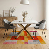 Multi-color and Patterns Vibrant Geometric Stripe Area Rug