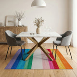 Vibrant Multi-Color Striped Geometric Geometric Modern Area Rug