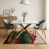Sunlit Red Mountain Pine Forest Wildlife Rug