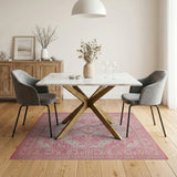 Traditional Persian Blush Pink Persian Medallion Area Rug