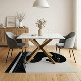 Black and White Yin Yang Harmony Black White Area Rug