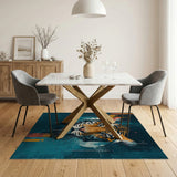Fierce Tiger Gaze Geometric Area Rug