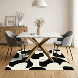 Black and White Bold Black White Abstract Area Rug