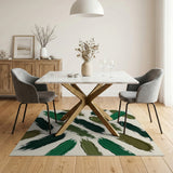 Green Abstract Green Brushstroke Area Rug