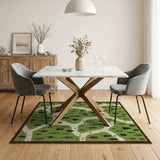 Whimsical Green Forest Trails Kids Rug