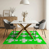 Green Vibrant Green Shamrock Clover Area Rug