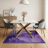 Purple Abstract Fluid Wave Area Rug