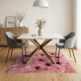 Playful Cherry Bow Pink Area Rug
