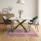 Modern Pink and Mint Geometric Area Rug