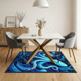 Blue Octopus Swirl Area Rug