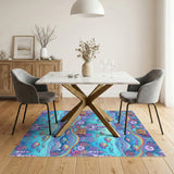 Rainbow Ocean Castle Kids Cartoon Area Rug