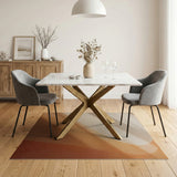 Sweeping Beige to Rust Abstract Curve Area Rug