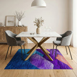 Vibrant Purple Blue Geometric Shag Area Rug