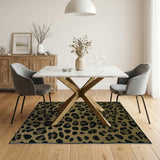 Tan Leopard Print Woven Area Rug