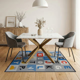 Multi-color and Patterns Vibrant Alphabet ABC Kids Area Rug