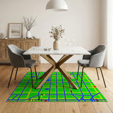 Pixelated City Grid Map Area Rug