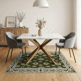 Ornate Green Paisley Persian Area Rug
