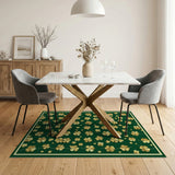 Green Golden Shamrock Emerald Green Area Rug