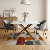 Multi-Color Geometric Overlap Area Rug