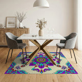 Ornate Purple Mandala Persian Area Rug