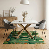 Vibrant Desert Cacti Succulents Area Rug