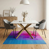 Vibrant Pink Purple Blue Chevron Geometric Area Rug